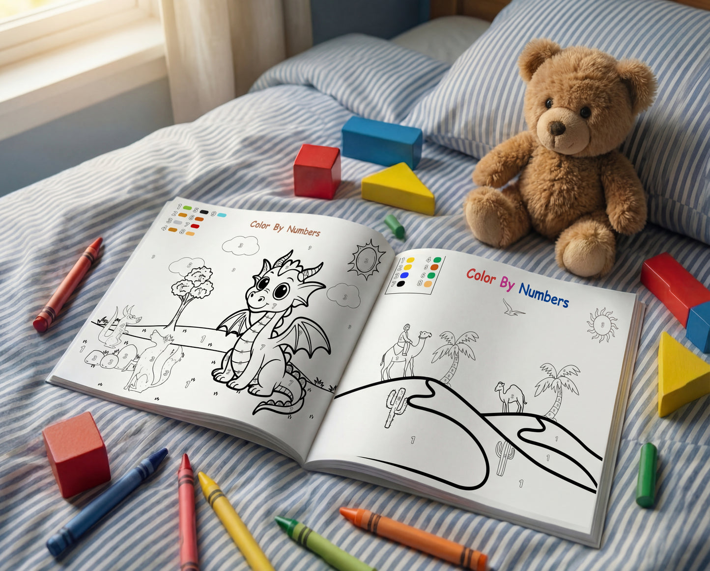 Printable Kids Workbook – Color by Number