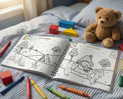 Printable Kids Workbook – Color by Number