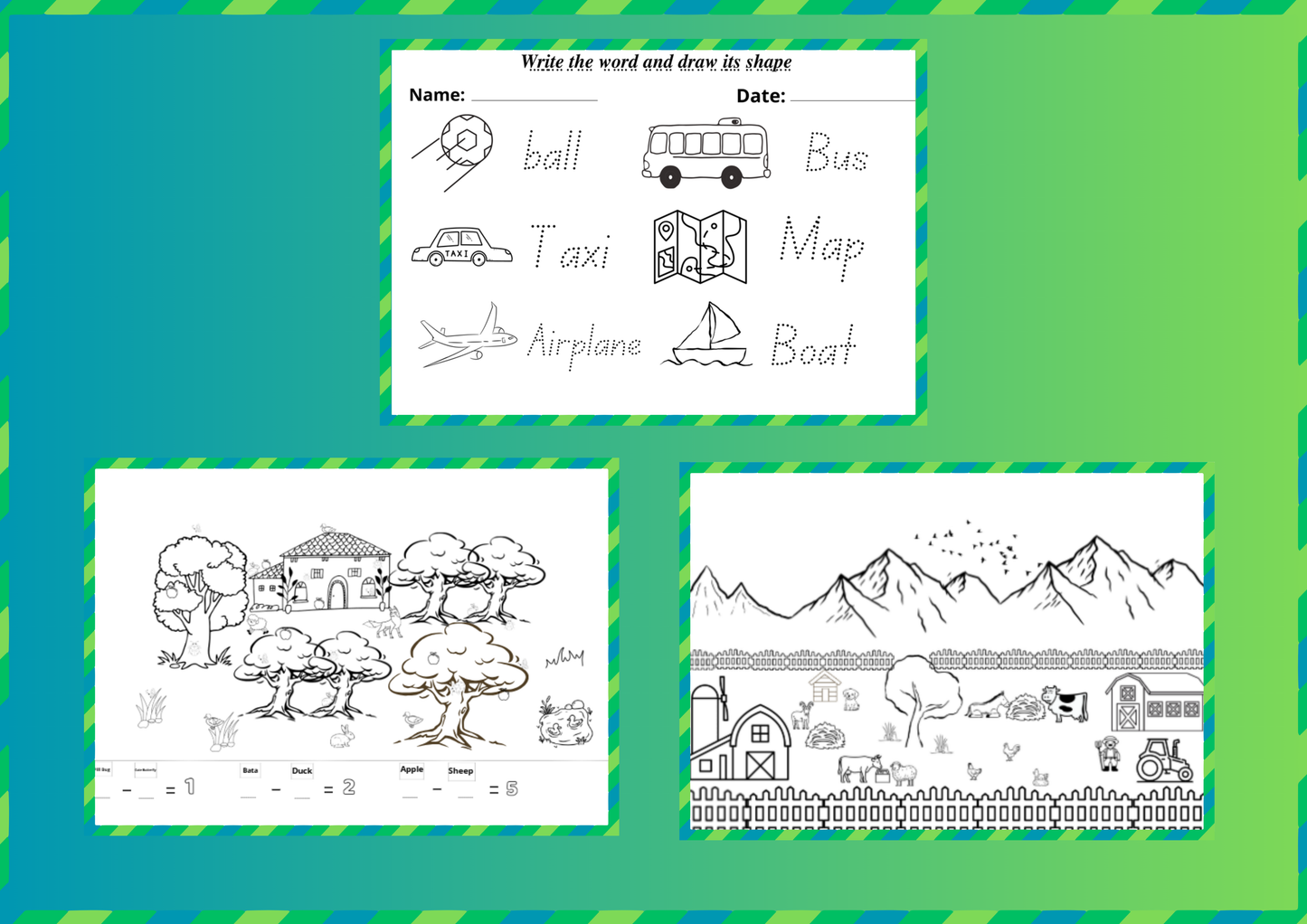 Printable Kids Workbook – Color by Number